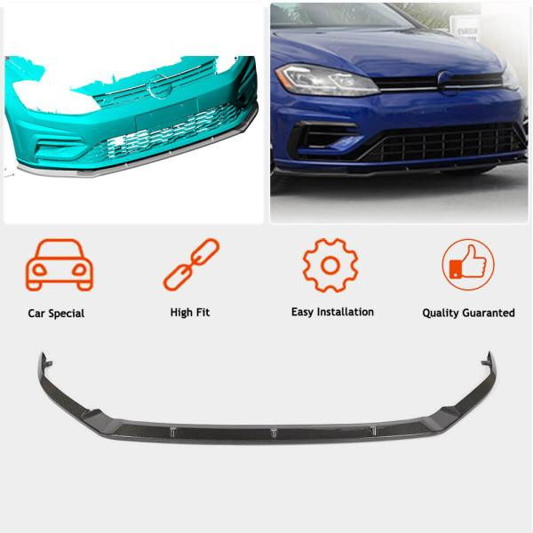 Купить Накладка на передний бампер Lip V1 (для R/R-Line 2017-2020, Карбон) для Volkswagen Golf 7/E-Golf