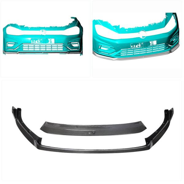 Купити Накладка на передній бампер Lip V2 (для R/R-Line 2017-2020, Карбон) для Volkswagen Golf 7/E-Golf