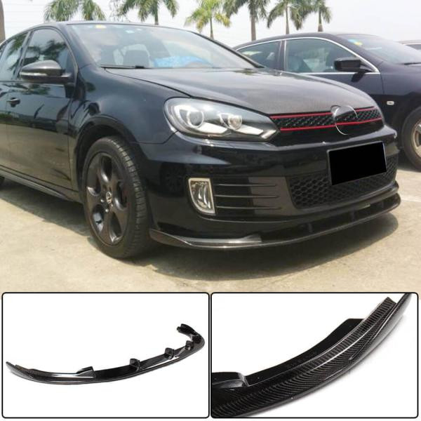 Купити Накладка на передній бампер Lip V2 (для GTI HB 2010-2013, Карбон) для Volkswagen Golf 6