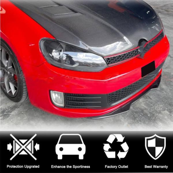 Купити Накладка на передній бампер Lip V4 (для GTI HB 2010-2013, Карбон) для Volkswagen Golf 6