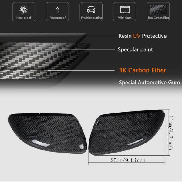 Купити Кришки дзеркал V1 (для HB 2010-2013, Карбон) для Volkswagen Golf 6