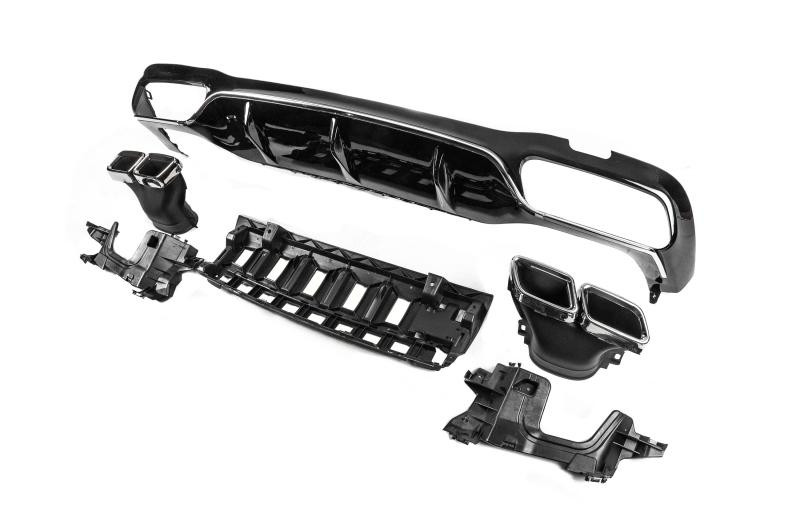 Купити Задній дифузор з насадками Silver (для AMG/AMG-Line, Дизайн E63 2016-2020) для Mercedes E-сlass W213 рр