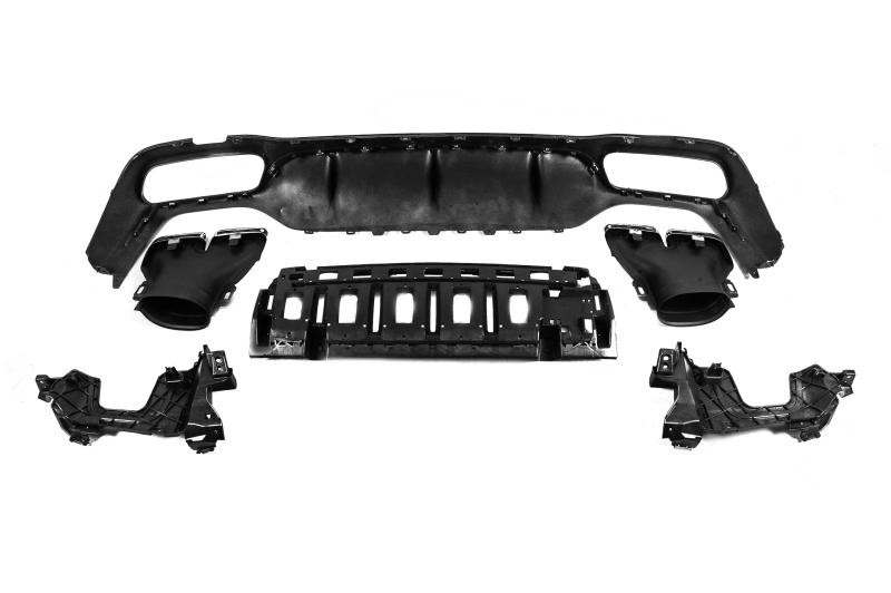 Купити Задній дифузор з насадками Silver (для AMG/AMG-Line, Дизайн E63 2016-2020) для Mercedes E-сlass W213 рр