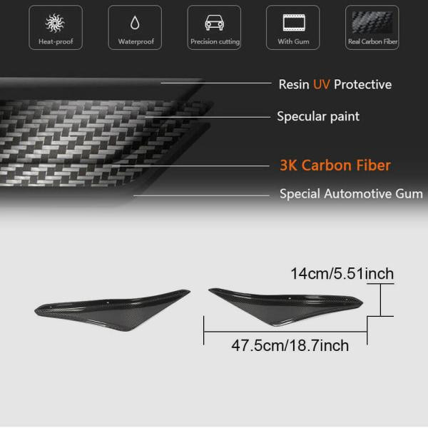 Купить Накладки на передний бампер (2015-2017, Карбон) для Ford Mustang