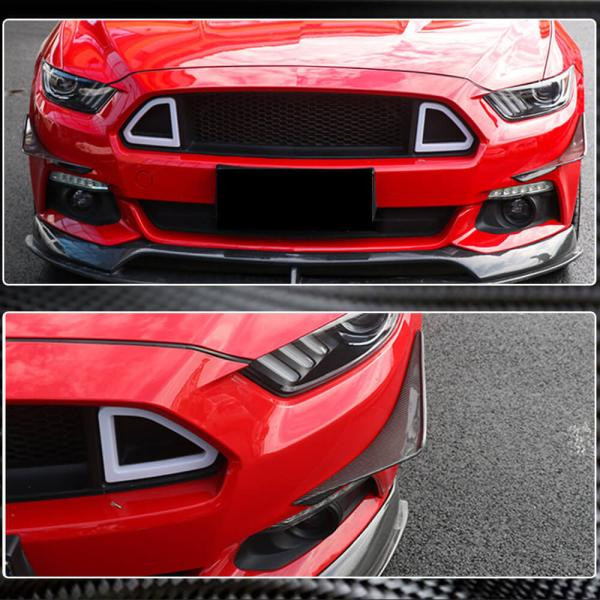 Купить Накладки на передний бампер (2015-2017, Карбон) для Ford Mustang