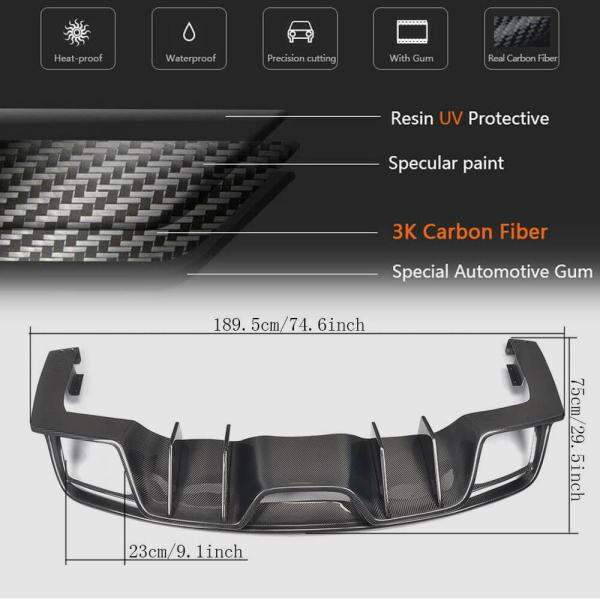 Купити Дифузор заднього бампера V1 (2015-2017, Карбон) для Ford Mustang рр