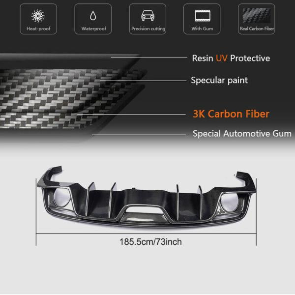 Купити Дифузор заднього бампера V2 (2015-2017, Карбон) для Ford Mustang рр