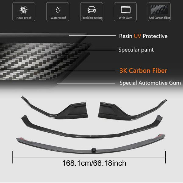 Купить Накладка на передний бампер Lip V2 (Карбон) для Toyota Supra 2019- гг