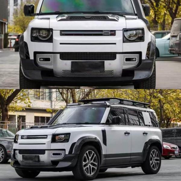 Купити Накладка на передній бампер Lip (Карбон) для Land Rover Defender 2019- рр