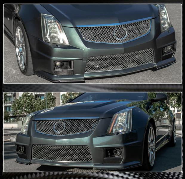 Купить Накладки на передний бампер (для CTS V Coupe, Карбон) для Cadillac CTS 2007-2014 гг