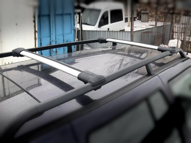 Купити Перемички на звичайні рейлінги без ключа Can V1 (2 шт) до 105 см, Чорні для Volkswagen Tiguan 2016-2023 рр
