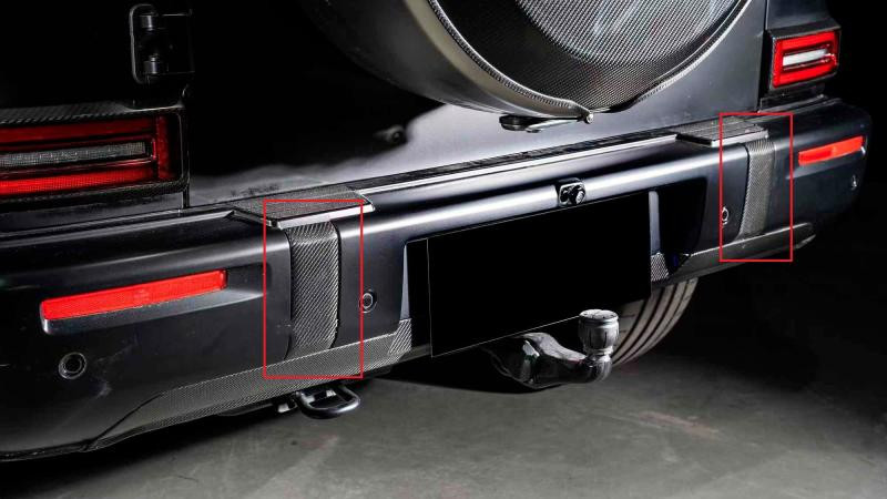 Купить Комплект накладок на передний и задний бампер (для G63 AMG, карбон) для Mercedes G сlass W465 2025- гг