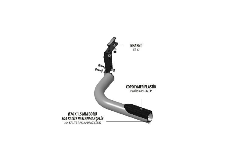 Купить Задний подножка Omsa (нерж) для Volkswagen Amarok 2022- гг