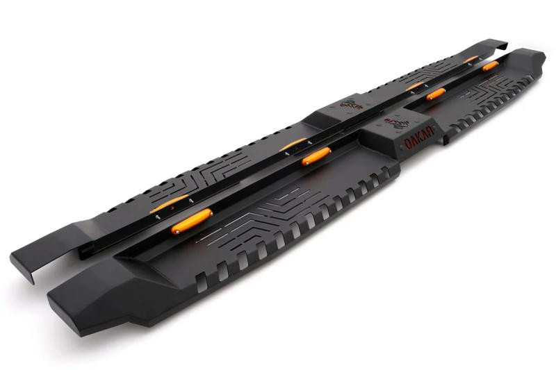 Купити Бокові пороги Dakar V2 з LED (2 шт, метал) для Volkswagen Amarok 2022- рр