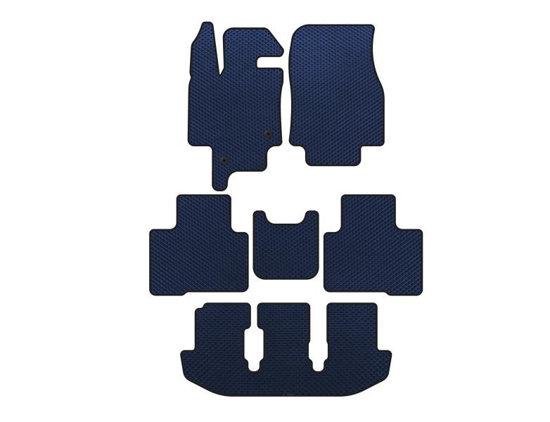 Купить Коврики EVA (3 ряда, 7-местный, Синий) для Toyota Highlander 2019- гг