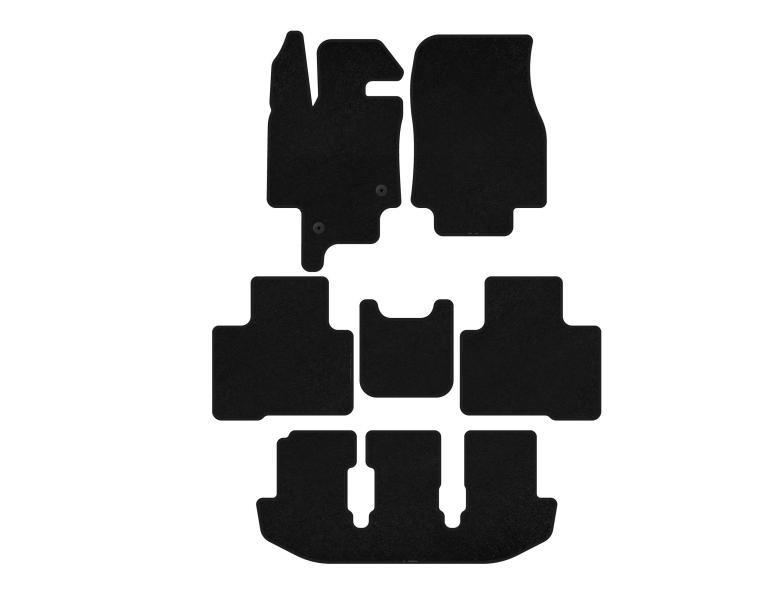 Купить Коврики текстильные Premium (3 ряда, 7-местный, Черный) для Toyota Highlander 2019- гг