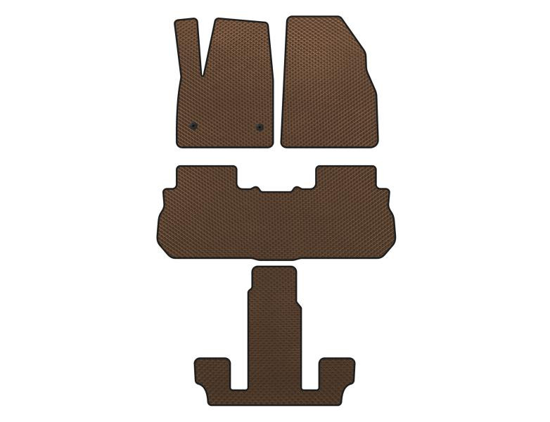 Купить Коврики EVA (3 ряда, 2017-2019, Коричневый) для GMC Acadia 2017- гг