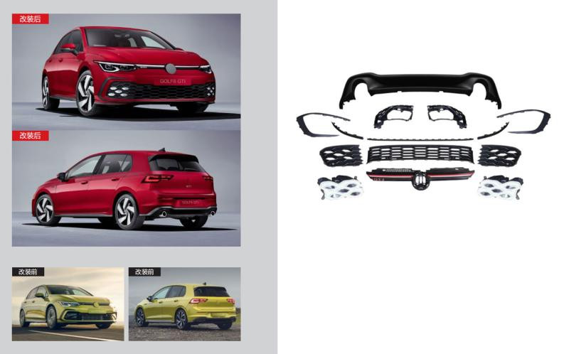 Купить Комплект обвесов GTI (для R-Line) для Volkswagen Golf 8