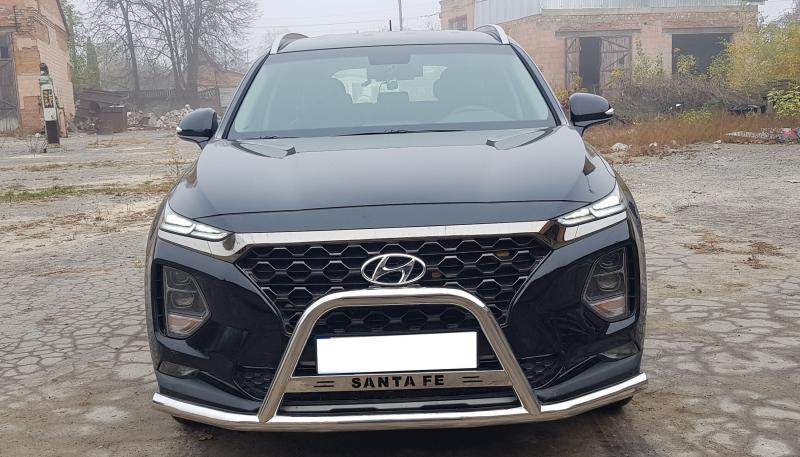 Купить Кенгурятник усатый WT006 (нерж) для Hyundai Santa Fe 4 2018-2023 гг