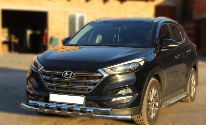 Купить Передняя защита Shark (нерж) для Hyundai Tucson TL 2016-2021 гг