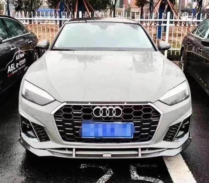 Купити Накладка на передній бампер Lip V4 (для S-Line 2021-2025, Карбон) для Ауди A5 рр