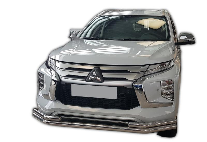 Купить Передняя защита ST085 (2020-2025, нерж) для Mitsubishi Pajero Sport 2015- гг