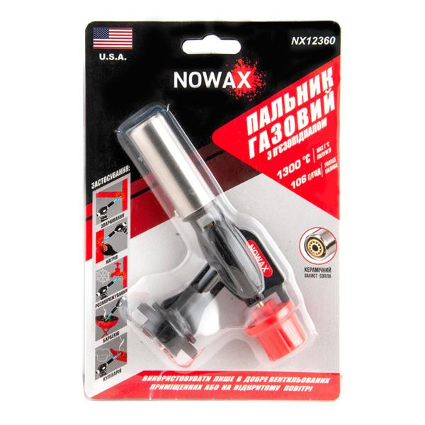 Купити Газовий пальник Nowax на балон, сопло: Ø 20мм, довжина 80мм, керам. захист,  мет. корпус