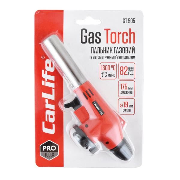 Купить Газовая горелка Carlife, сопло: Ø 19мм, длина 68мм с пьезоподжигом, керам. защита GT505