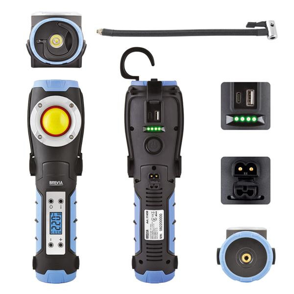 Купити Інспекційна лампа Brevia LED 18 W 1800 lm + компресор 100 W 7800 mAh type-C