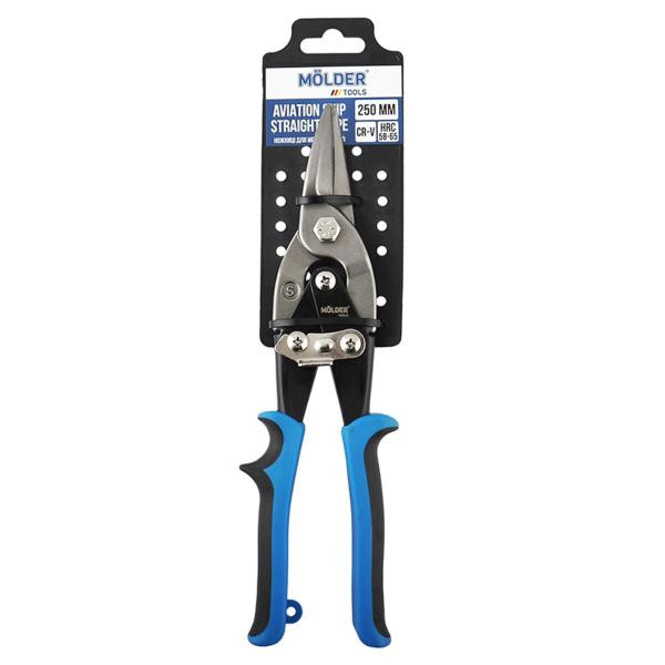 Купити Ножиці Molder по металу прямі 60Cr-V 250мм, двокомпонентна ручка