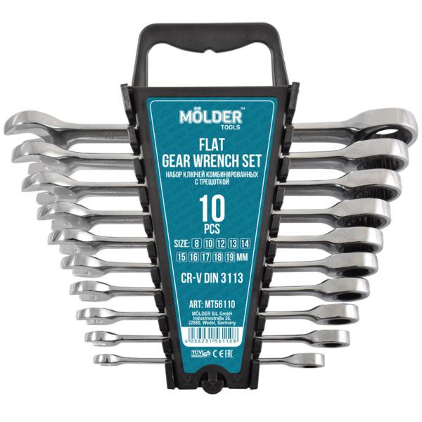 Купити Набір ключів Molder з трещіткою CR-V, 10шт