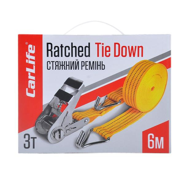 Купити Стяжний ремінь з замком CarLife 3т, 6м