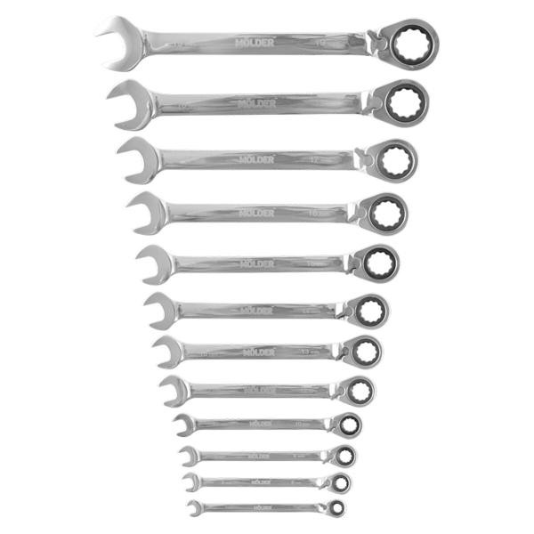 Купити Набір ключів Molder CR-V (7-8-9-10-12-13-14-15-16-17-18-19мм), 12шт