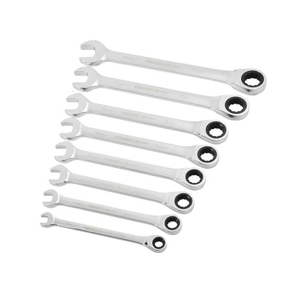 Купить Набор ключей Winso PRO комбинированные с трещоткой CR-V 8шт (8-10-12-13-14-15-17-19мм)