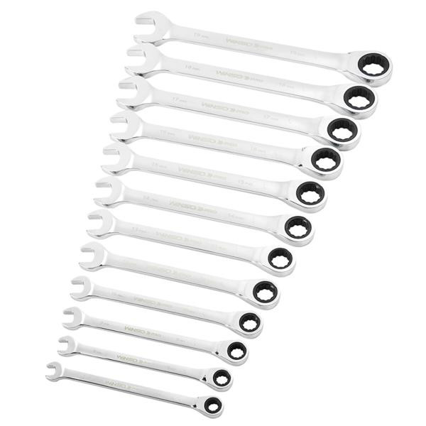 Купити Набір ключів Winso PRO комбіновані з тріскачкою CR-V 12шт (7-8-9-10-12-13-14-15-16-17-18-19мм)