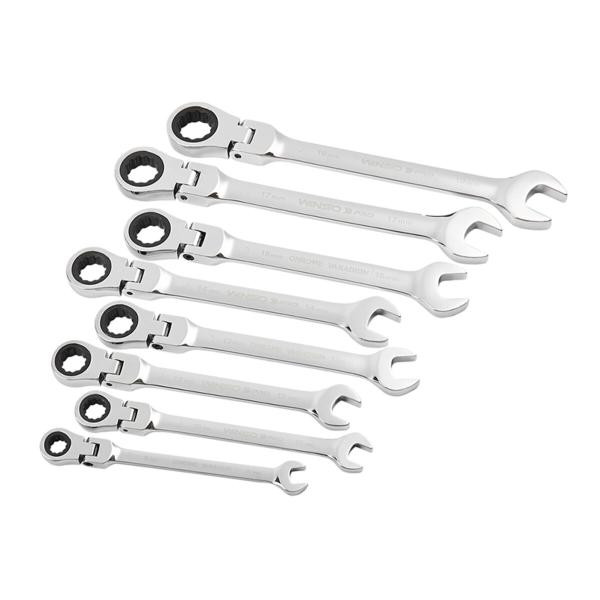 Купити Набір ключів Winso PRO комбіновані з тріскачкою та карданом CR-V 8шт (8-10-12-13-14-15-17-19мм)