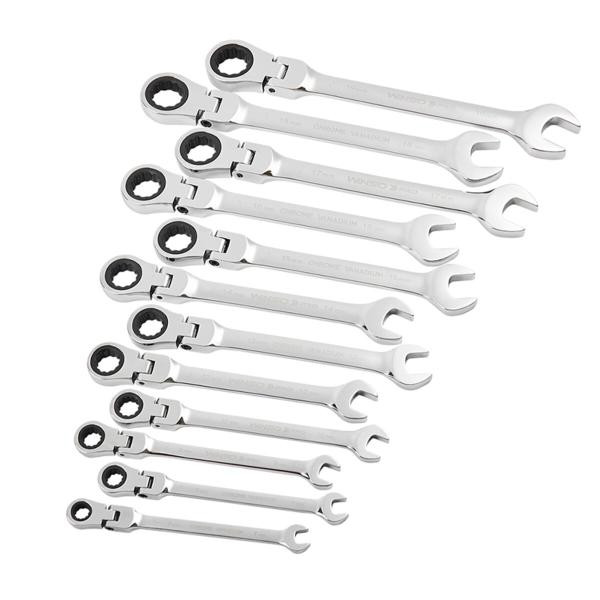 Купити Набір ключів Winso PRO комбіновані з тріскачкою та карданом CR-V 12шт (7-8-9-10-12-13-14-15-16-17-18-19мм)