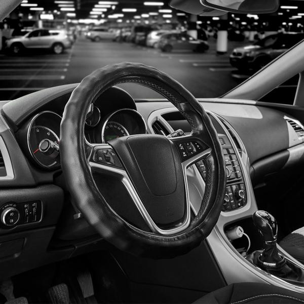 Купити Чохол на кермо Carlife 39 - 41см, екошкіра, чорний, один шов SW142L