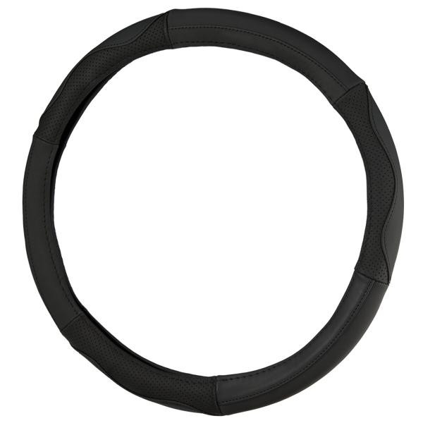 Купить Чехол на руль Carlife 39-41см, кожа, черный SW243L