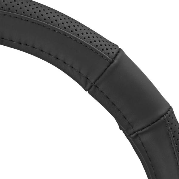 Купити Чохол на кермо Carlife 37-39см, шкіра, чорний SW244M