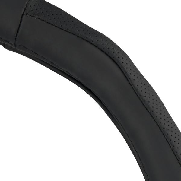 Купити Чохол на кермо Carlife 37-39см, шкіра, чорний SW245M