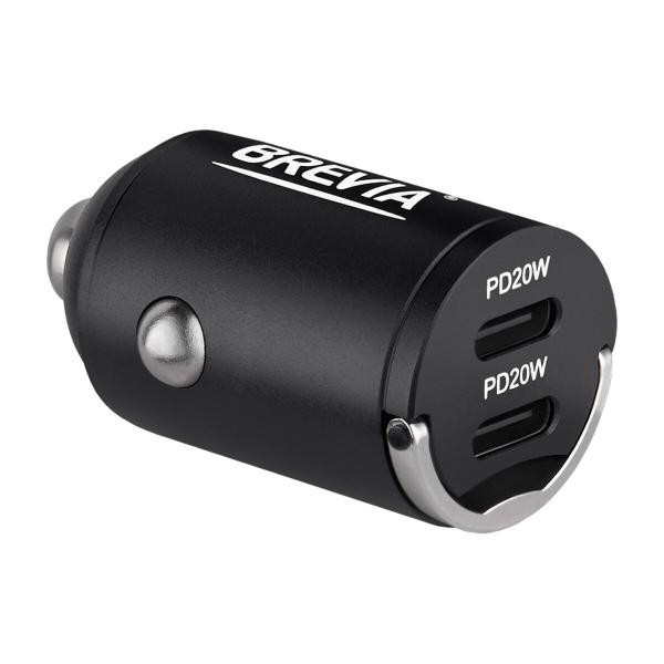 Купити Автомобільний зарядний пристрій Brevia ePower NanoMetal 40W 2xUSB-C чорний