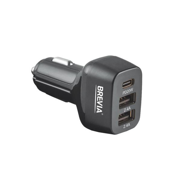 Купити Автомобільний зарядний пристрій Brevia ePower TriDrive 44W 1xUSB-C+2xUSB-A чорний