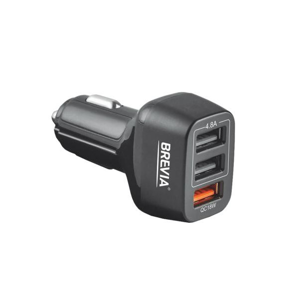 Купить Автомобильное зарядное устройство Brevia ePower TriDrive 42W 3xUSB-A черный