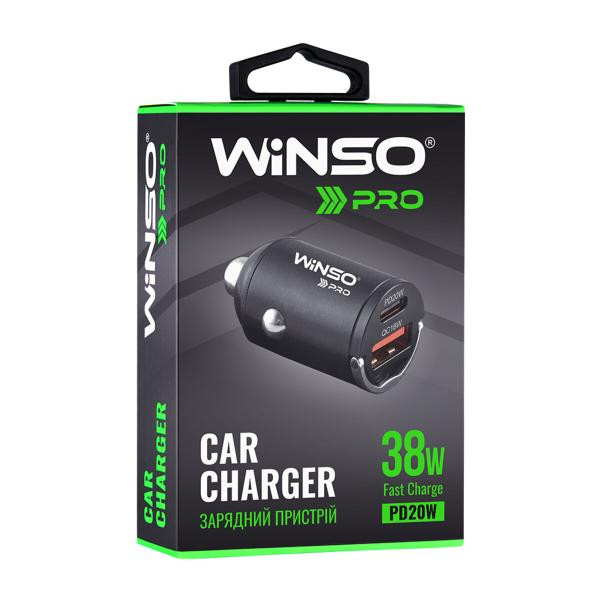 Купити Автомобільний зарядний пристрій Winso PRO 38W USB-C+USB-A mini Metal
