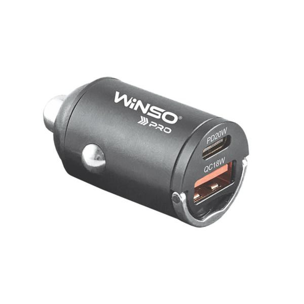 Купити Автомобільний зарядний пристрій Winso PRO 38W USB-C+USB-A mini Metal