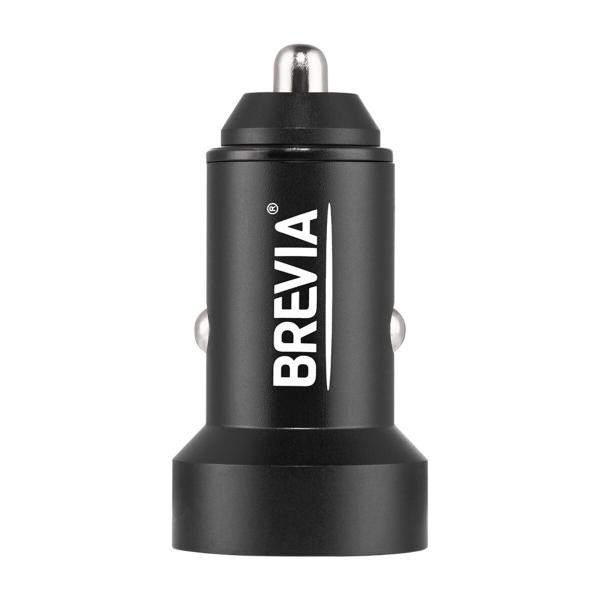 Купить Автомобильное зарядное устройство Brevia ePower DualMetal Display 48W 1xUSB-C+1xUSB-A, черный металлик