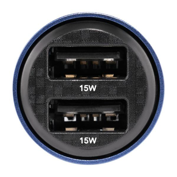 Купити Автомобільний зарядний пристрій Brevia ePower DualDrive 15W 2xUSB-A, прозорий синій