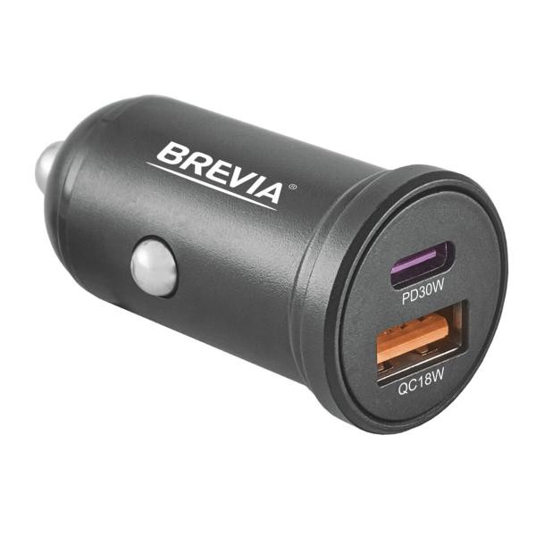 Купити Автомобільний зарядний пристрій Brevia ePower DualCharge 48W 1xUSB-C+1xUSB-A, чорний
