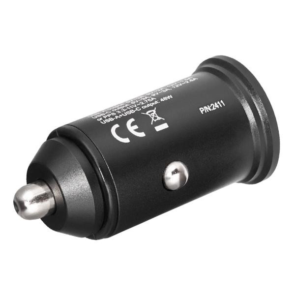 Купить Автомобильное зарядное устройство Brevia ePower DualMetal 48W 1xUSB-C+1xUSB-A, черный